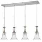 Wooten Heights 72 Inch Tall Glass Pendant In Brushed Steel Finish