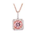 Simulated Morganite 18k Rose Gold Over Sterling Silver Pendant Necklace