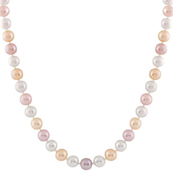 Splendid Pearls Womens Multi Color Pearl 14k Gold Strand Necklace