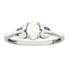 Womens Lab Created Opal White Sterling Silver Delicate Ring
