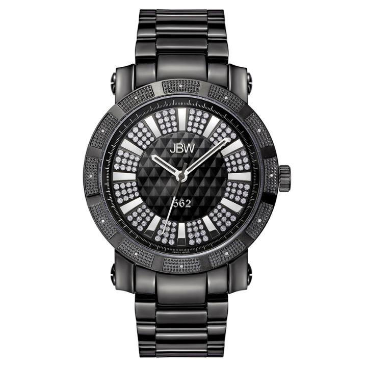 Jbw 562 1/10 Ct. T.w. Diamond Accent Mens Black 2-pc. Watch Boxed Set-jb6225d-set