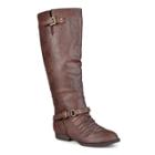 Journee Collection Stella Buckle-strap Knee-high Wide Calf Riding Boots