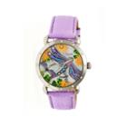 Bertha Womens Jennifer Mother-of-pearl Lavender Leather-band Watchbthbr5002