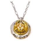 Messages From The Heart By Sandra Magsamen Always Two-tone Medallion Pendant Necklace