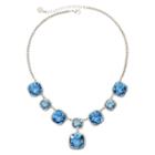 Monet Silver-tone Blue Glass Stone Y Necklace