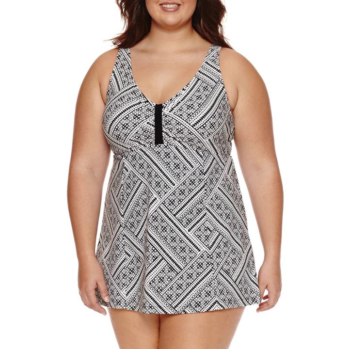 Aqua Couture Swim Dress Plus