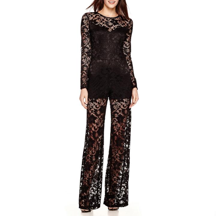 Bisou Bisou Long-sleeve Lace Jumpsuit