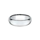 Mens 18k White Gold 6mm High Dome Comfort-fit Wedding Band