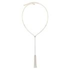 Vieste Crystal Gold-tone Long Tassel Necklace