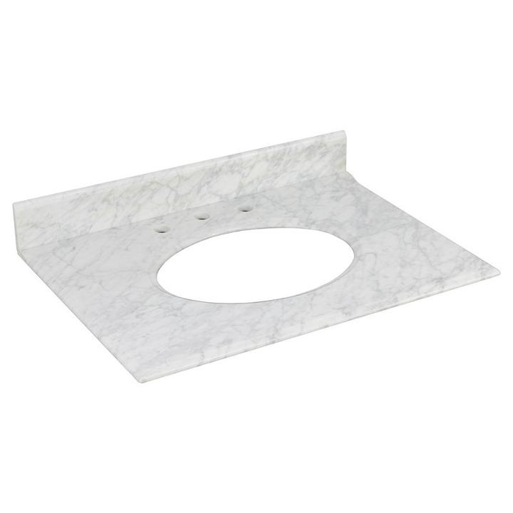 31.25-in. W 22-in. D Marble Top In Bianca Carara Color For 3h8-in. Faucet