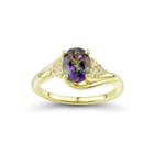 Genuine Mystic Topaz And Lab-created White Sapphire 14k Gold Over Silver Ring