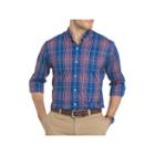 Izod Advantage Performance Stretch Long Sleeve Plaid Button-front Shirt-big And Tall