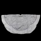 48 Silver And White Flourish Christmas Tree Skirt With White Velveteen Trim