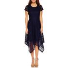 Ronni Nicole Short Sleeve Lace Pattern Maxi Dress
