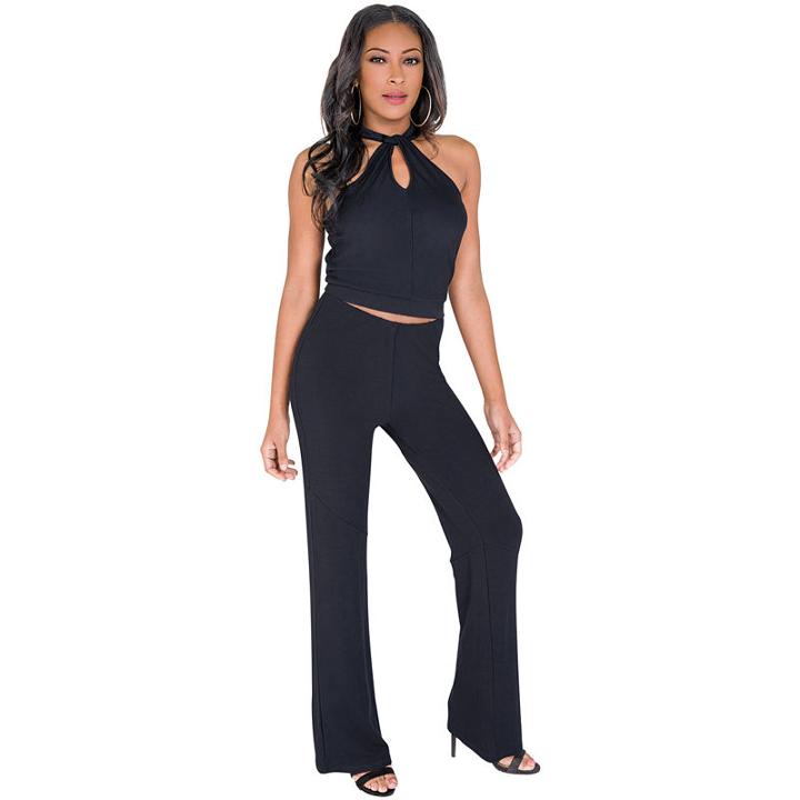 Poetic Justice Curvy French Terry Knit Palazzo Pant