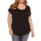 A.n.a Short Sleeve Round Neck T-shirt-womens Plus