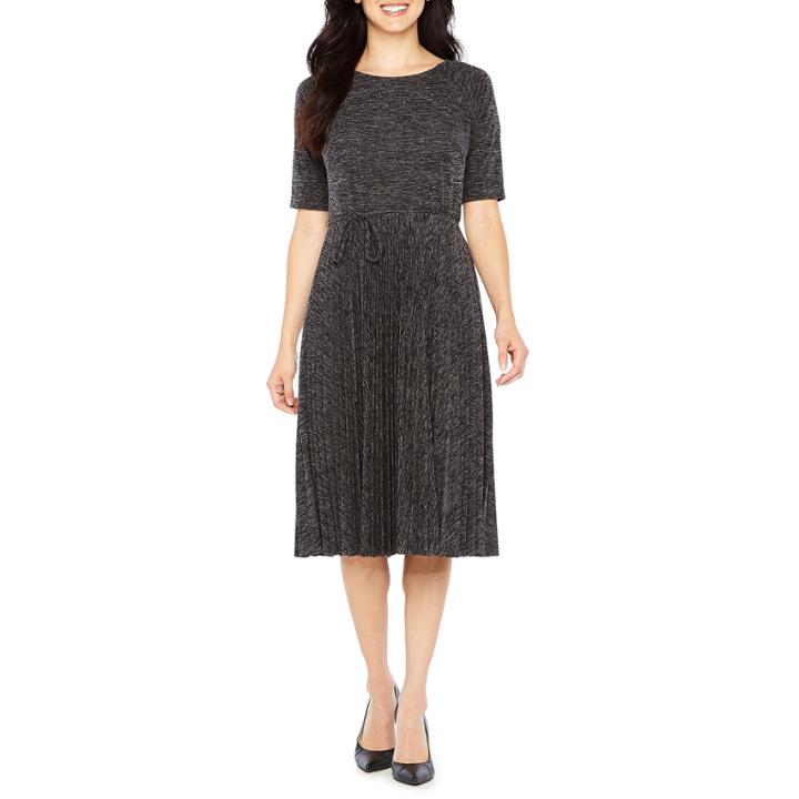Danny & Nicole Elbow Sleeve A-line Dress