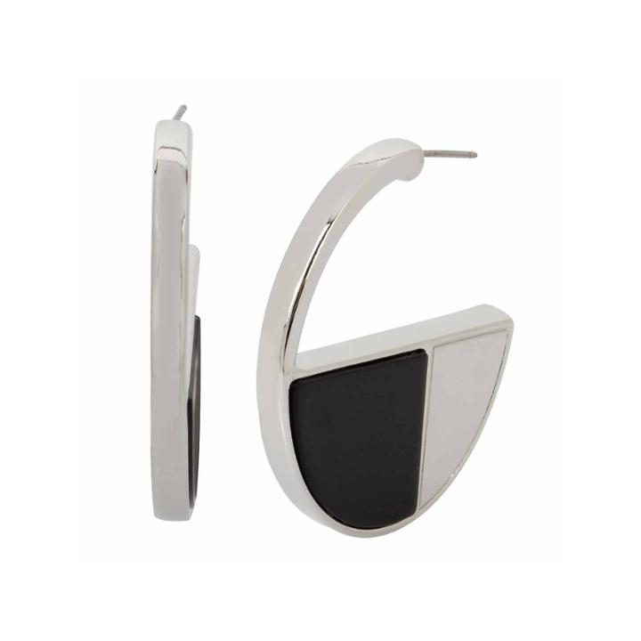 Boutique + Half Hoop Silver Black