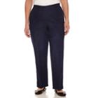 Alfred Dunner Woven Flat Front Solid Pant Medium