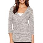 Liz Claiborne 3/4-sleeve Kangaroo-pocket Pullover