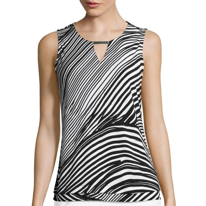 Liz Claiborne Metal Bar Layered Knit Tank Top - Tall