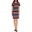 London Style Short Sleeve Stripe Shift Dress