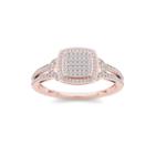 1/3 Ct. T.w. Diamond Cluster 10k Rose Gold Engagement Ring