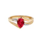 Lab-created Ruby And Diamond-accent 10k Yellow Gold Ring