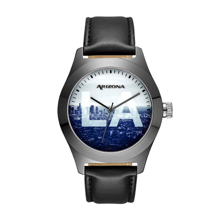 Arizona Mens Sunset Dial Black Strap Watch