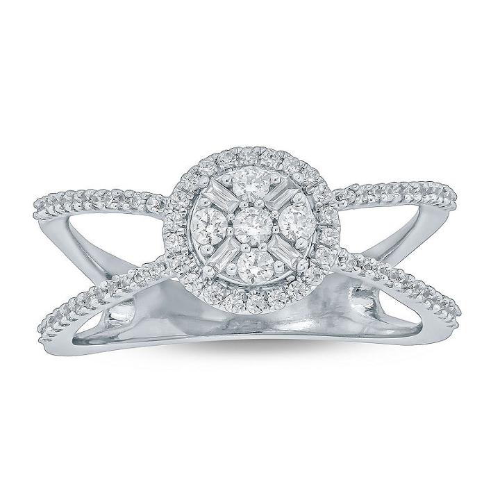 Womens 1/3 Ct. T.w. White Diamond 10k Gold Engagement Ring