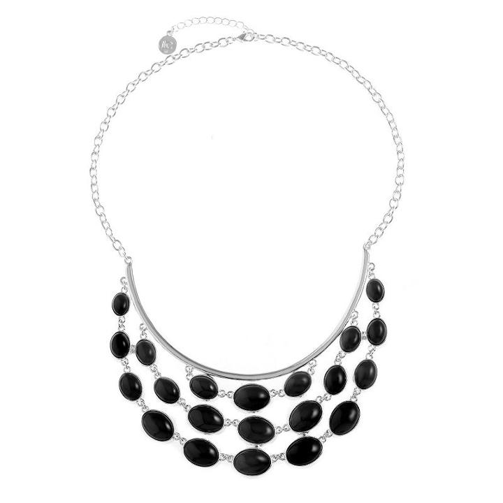 Liz Claiborne Womens Black Statement Necklace