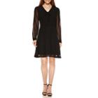 Liz Claiborne Long-sleeve Tie-neck Fit-and-flare Dress