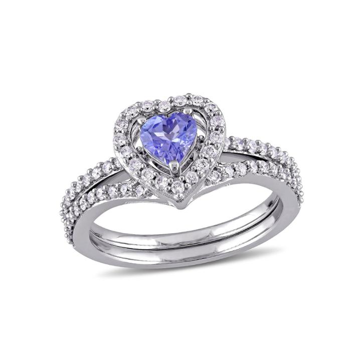 Womens 7/8 Ct. T.w. Purple Tanzanite 10k Gold Bridal Set