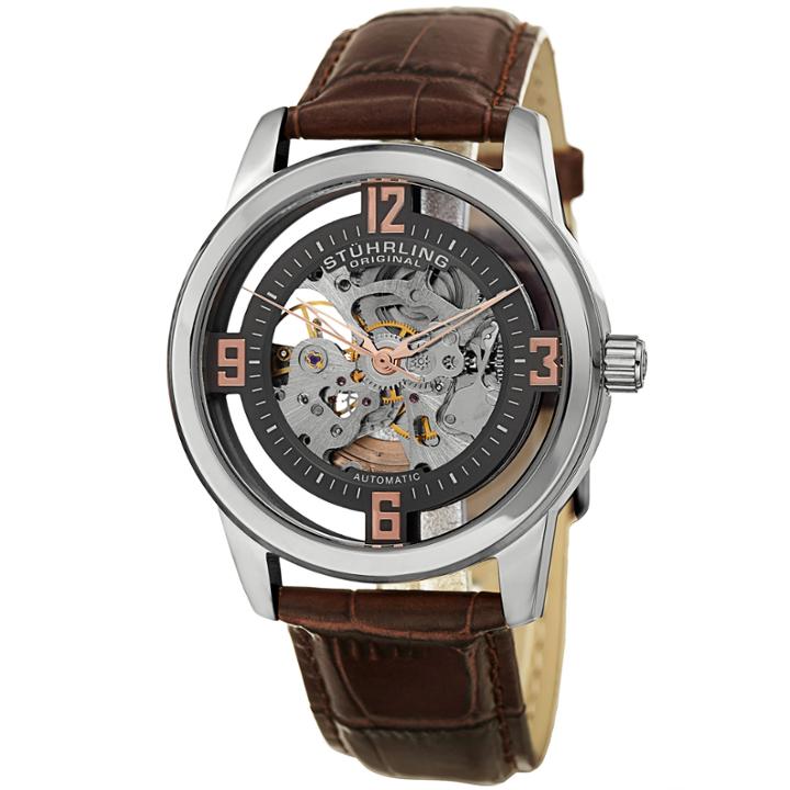 Stuhrling Mens Brown Strap Watch-sp15352