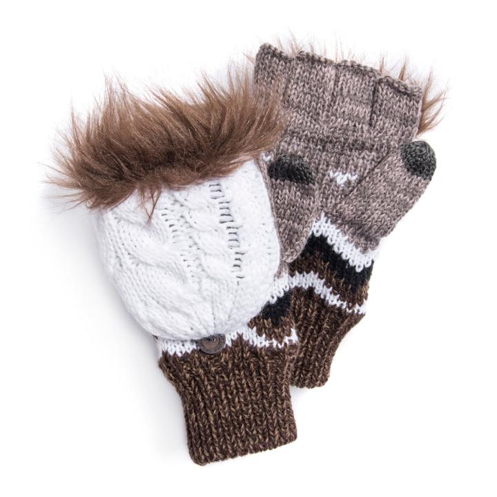 Muk Luks Women's Fingerless Flip Mittens