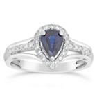 Womens 1/5 Ct. T.w. Blue Sapphire 10k Gold Cocktail Ring