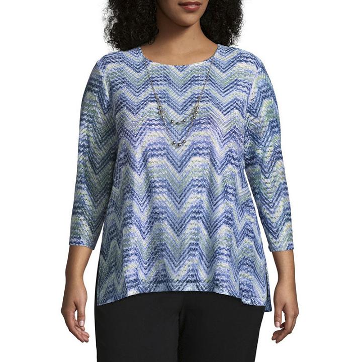 Alfred Dunner Texture Zig Zag Tee - Plus