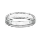 Personally Stackable Sterling Silver Stackable 1.5mm Milgrain-edge Band Ring