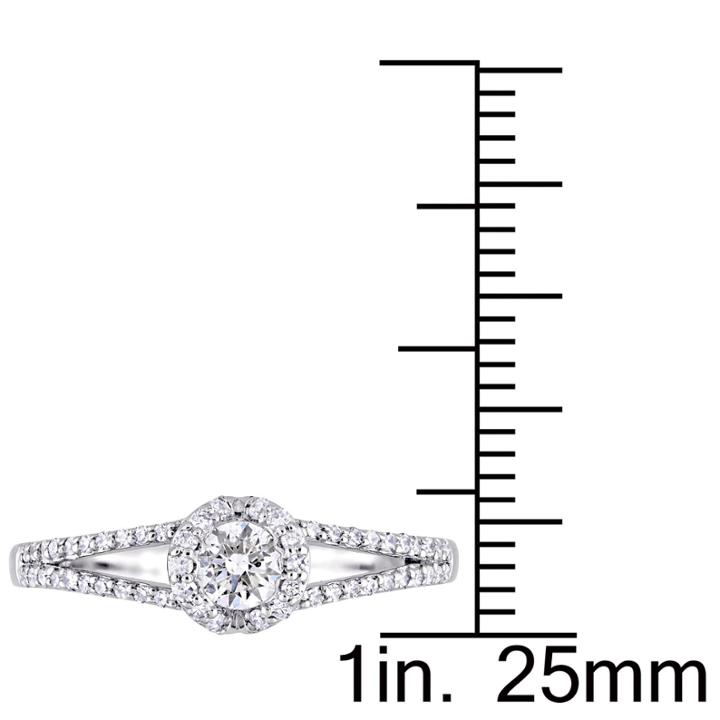 Womens 3/8 Ct. T.w. Genuine Round White Diamond 14k Gold Engagement Ring