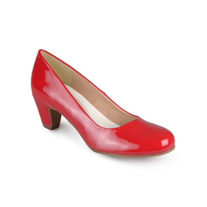 Journee Collection Luu Round Toe Patent Pumps
