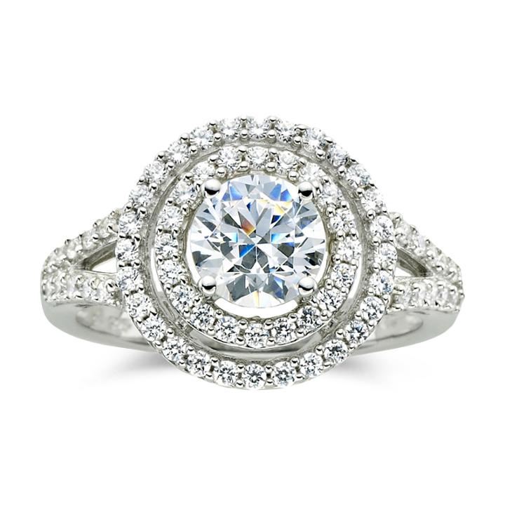 Diamonart 1 Ct. T.w. Cubic Zirconia Double Halo Ring