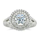 Diamonart 1 Ct. T.w. Cubic Zirconia Double Halo Ring