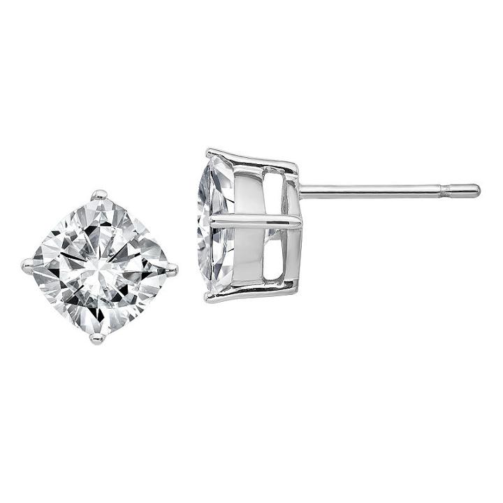 1 7/8 Ct. T.w. Cushion White Moissanite 14k Gold Stud Earrings