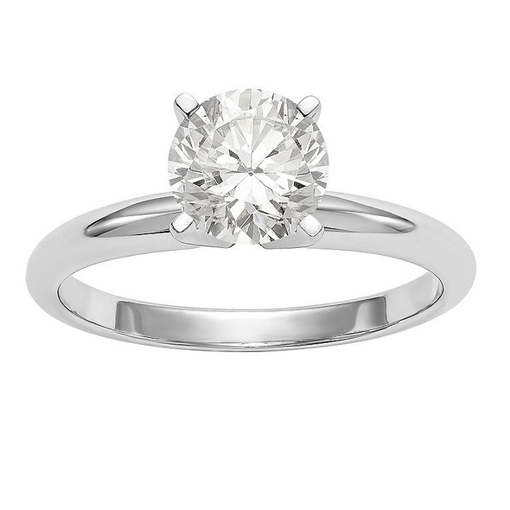 Womens 3/4 Ct. T.w. Moissanite White Round Engagement Ring