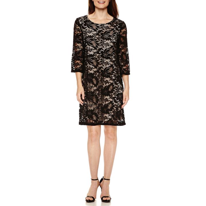 Liz Claiborne 3/4-sleeve Lace Shift Dress