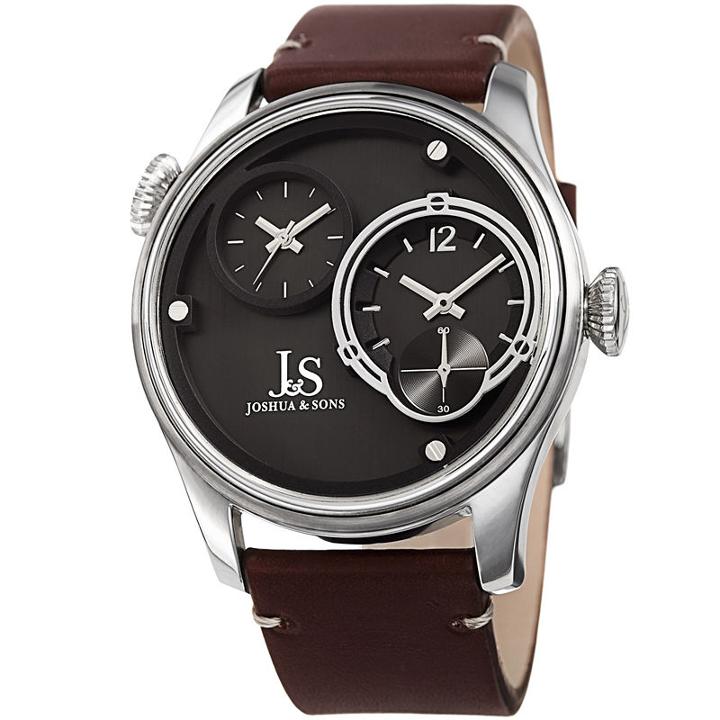 Joshua & Sons Mens Brown Strap Watch-j-118ss