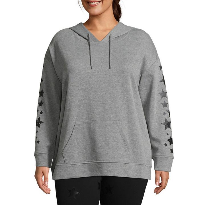 Xersion Long Sleeve Burnwash Hoodie - Plus