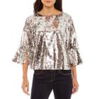 Bold Elements Sequin Bell Sleeve Top