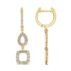 1 1/4 Ct. T.w. Genuine White Diamond 14k Gold Drop Earrings