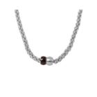 Mens Stainless Steel And Black Ip Braided Chain Necklace